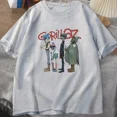 thumbnail image 1 of Camiseta de banda de música Gorillaz PUNK ROCK para hombres y mujeres, camisetas de manga corta de algodón con cuello redondo de los años 90, ropa Vintage Y2K, camiseta de verano, 1 of 1