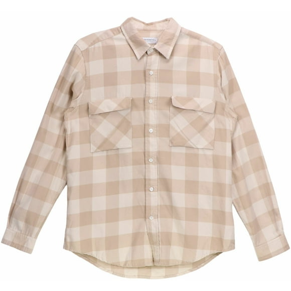 Presidents Men's Off White / Beige Vespa P'S Soft Flannel Long Sleeved Shirt Casual Button-Down - M