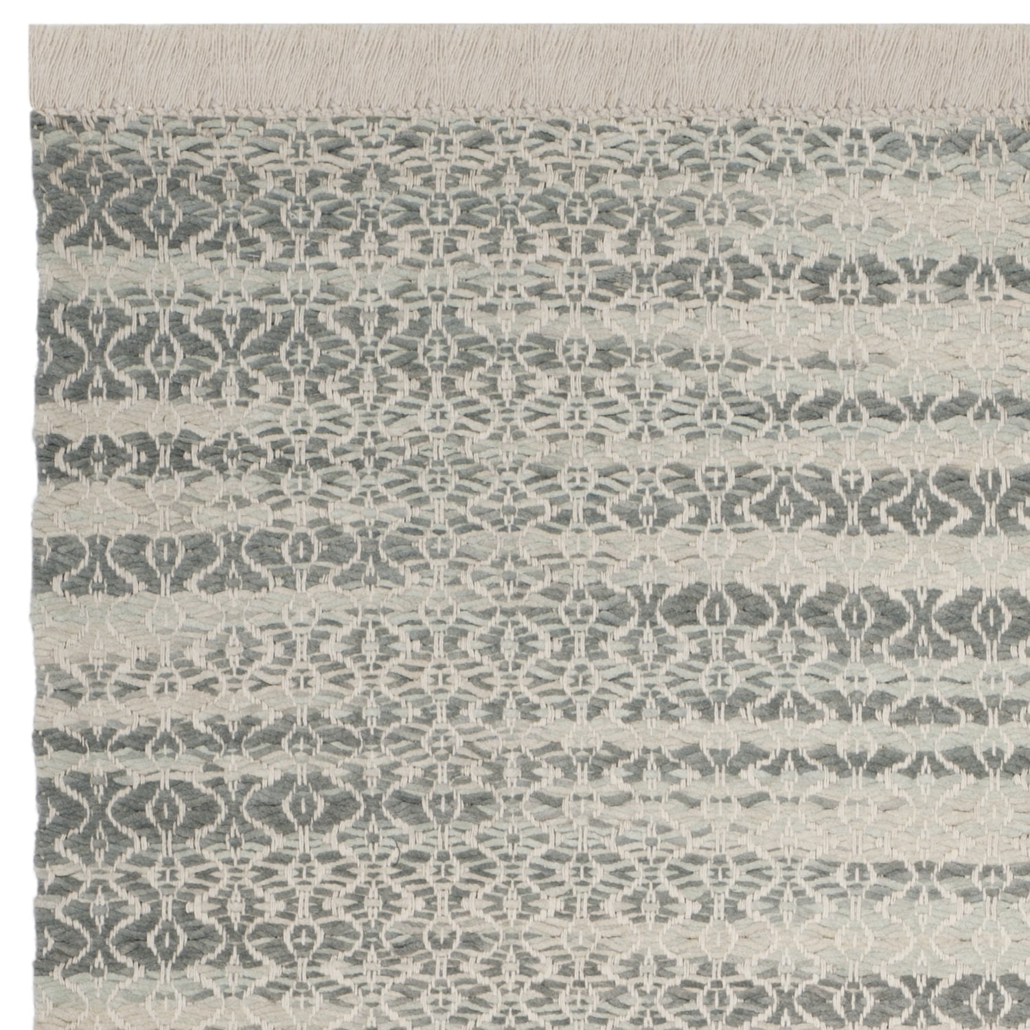SAFAVIEH Boston Delmar Geometric Cotton Area Rug, Grey/Ivory, 6' x 9'