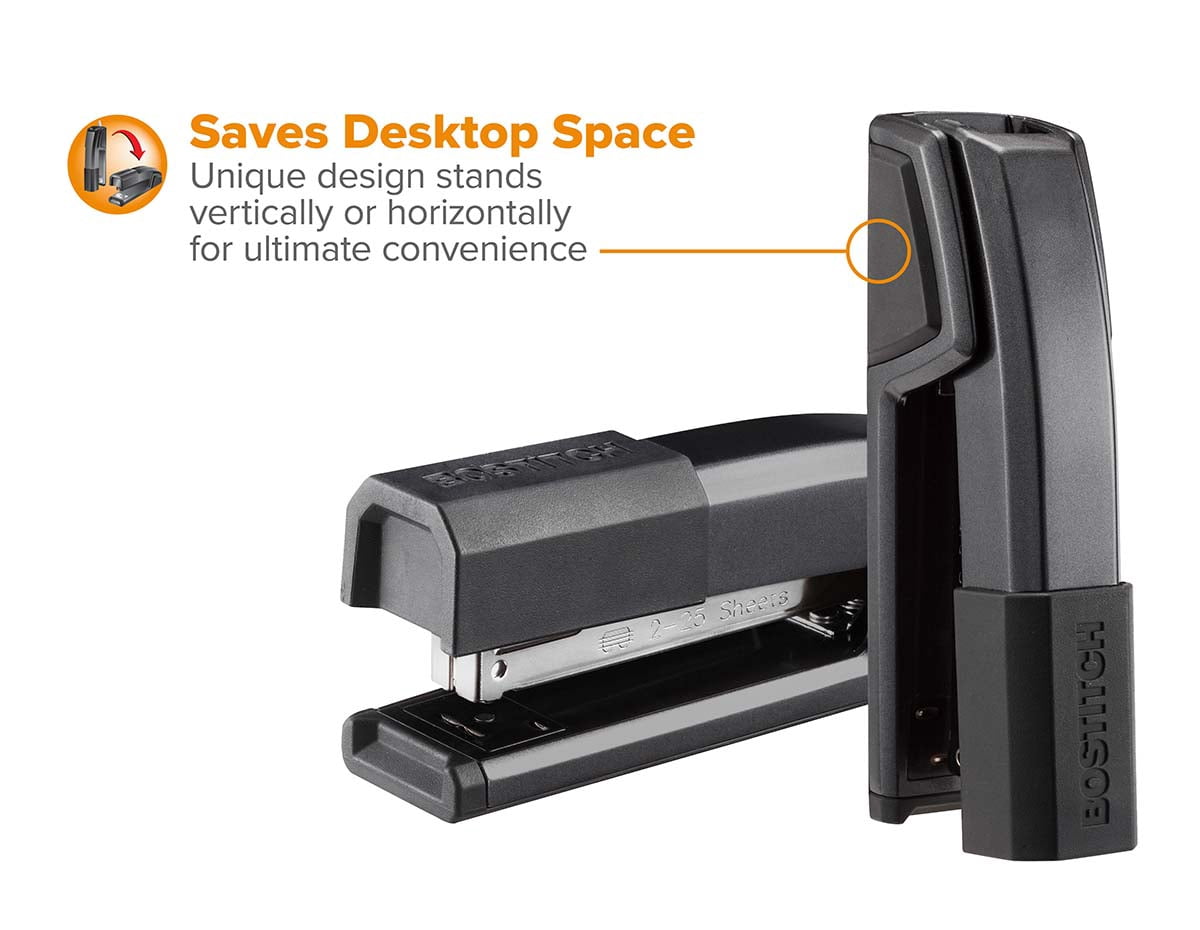 Bostitch Epic Stapler, 25-Sheet Capacity, Gray with Rubber Grip