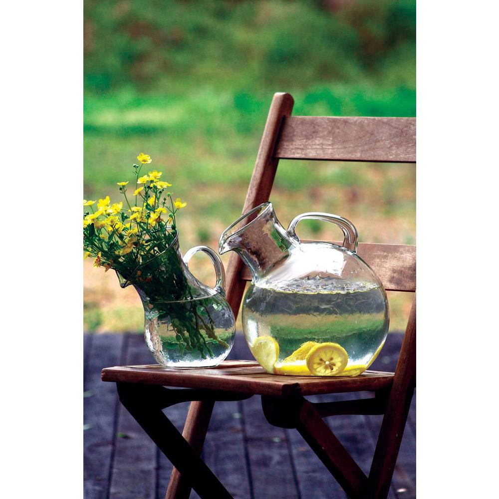 Kalalou Small Glass Tilted Pitcher, One Size, Green