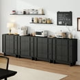 thumbnail image 5 of Laintene Modern Sideboard Buffet Cabinet with Adjustable Shelves, Skeletal Design Wood Accent Cabinet, Black Set of 2, 5 of 9