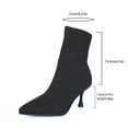 thumbnail image 2 of SACFOF Women's Fashion Ankle Boots Sexy Pointed Toe Kitten Heels Boots Elastic Knitted Fabric Short Long Sock Heels Comfy Mid Calf Booties, 2 of 6