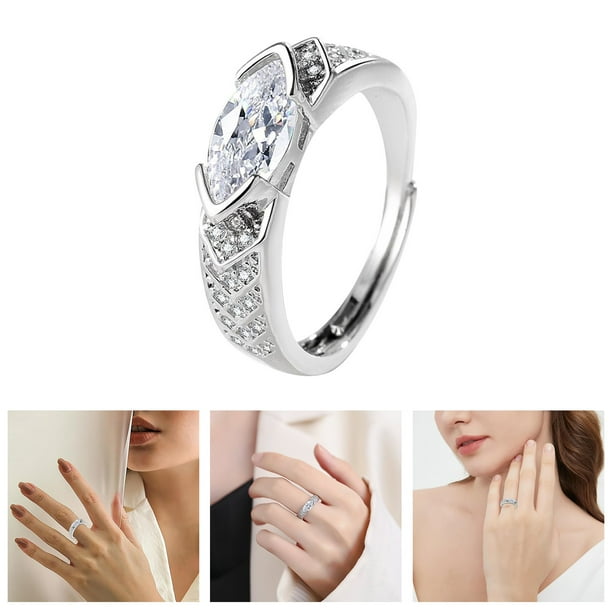 Anillo de plata para mujer Precioso anillo de boda con ángel Anillos de compromiso Joyería cosplay Accesorio ajustable