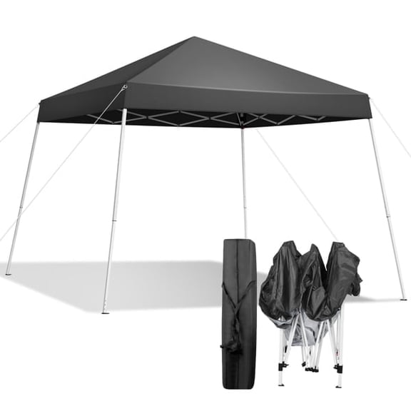 8' x 8' Pop Up Canopy Tent, Portable Folding Gazebo, Waterproof & UV Resistant Outdoor Shelter for Backyard, Dark Grey