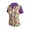 White/Royal Lilac, variant on Monterey Club Women's Fountain Floral Print Block Golf Polo Shirt #2346
