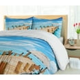 thumbnail image 5 of Ambesonne Pier Duvet Cover Sets, Tropic Seascape Wooden Jetty, 2-King, Pale Sky Blue Sand Brown, 5 of 7