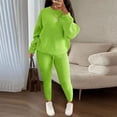 thumbnail image 5 of 2024 Winter Two Piece Sets Women Clothing Autumn Fashion Casual Solid Round Neck Pullover Loose Pit Knitted Sweater Pants Suits, 5 of 5