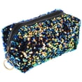 thumbnail image 1 of 1 bolsa de almacenamiento cuadrada con lentejuelas para mujer, neceser portátil de viaje para cosméticos, 1 of 5