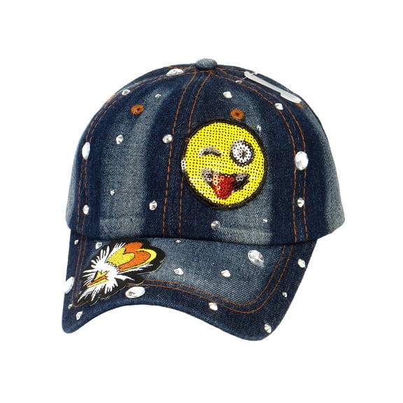 Top Headwear Studded Winking Eye Baseball Cap