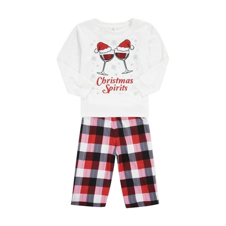 

Pudcoco Christmas Parent-child Nightwear Set Long Sleeve Tops Pants