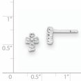 thumbnail image 2 of 925 Sterling Silver Cubic Zirconia Cz Cross Earrings Ball Button Religious, 2 of 6