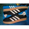 thumbnail image 1 of Adi-das Men's Sz 11 Gazelle Indoor Sneaker Black White Gum Casual Shoes H06259, 1 of 6
