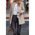 thumbnail image 4 of NAYTOAO Women Stand Collar Open Front Long Sleeve Lined Wool Blend Coat Casual Outerwear, 4 of 6
