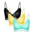 thumbnail image 1 of Varsbaby Women’s Lace Wireless Bra Thin Straps Bralette 3 Pack, 1 of 8