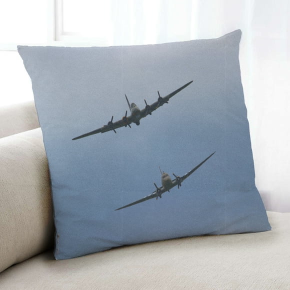 Ahgly Company Coussin Décoratif Intérieur Avion Transport, 18 Po X 18 Po