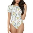 thumbnail image 1 of Fotbe Floral Body de Mujer con Cuello Redondo y Mangas Cortas, Sin Mangas Ajustado, Suave, Cómodo y Básico-XX-Large, 1 of 7