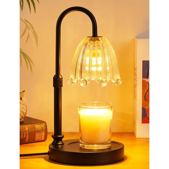 Yucurem Candle Warmer Lamp with Timer, Dimmer, Adjustable Height Wax Candle Lamp with 2*50W Bulbs, House Warming Gifts for Mom Friend Home Decor