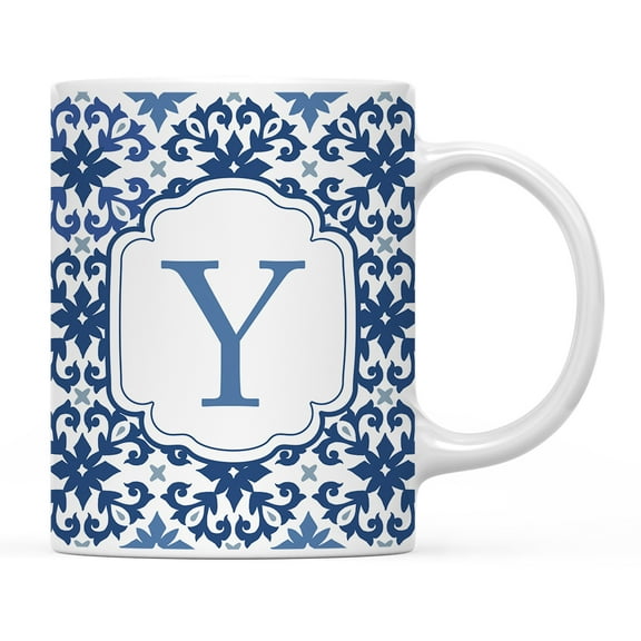 Koyal Wholesale Ceramic Coffee Mug, Moroccan Monogram  Y