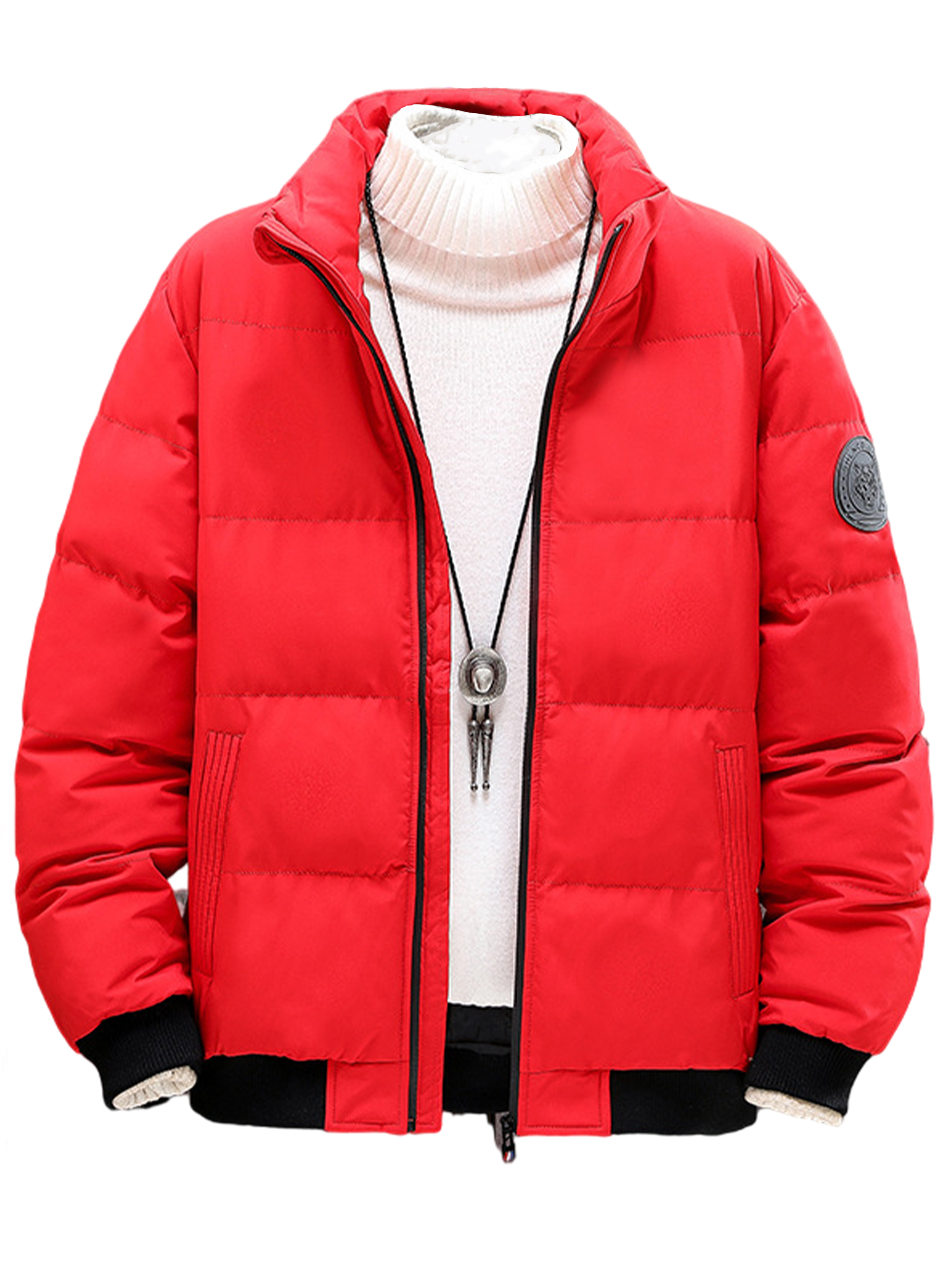 Frontwalk Mens Lightweight Puffer Jacket Casual Slim Fit Down Coat Full