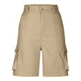 thumbnail image 7 of hotojiny Cargo Shorts for Women Fashion Button Mid Waist Hiking Shorts Lightweight Wide Leg Pockets Shorts Summer Clothes, 7 of 7