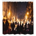 thumbnail image 3 of Ambesonne Zombie Shower Curtain, Burning Town Chaos, 69"Wx75"L, Amber Mauve Seal Brown, 3 of 3