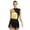 Gold, variant on Women Sleeveless Contrast Color Latin Leotard Jazz Dance Dress Competition Performance Costume Black L