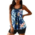 thumbnail image 3 of TrendVibe365 Womens 2 Piece Swimsuits Tankini Blue Bathing Suits Boyfriend Shorts Tank Floral Swimwear Beachwear S, 3 of 3