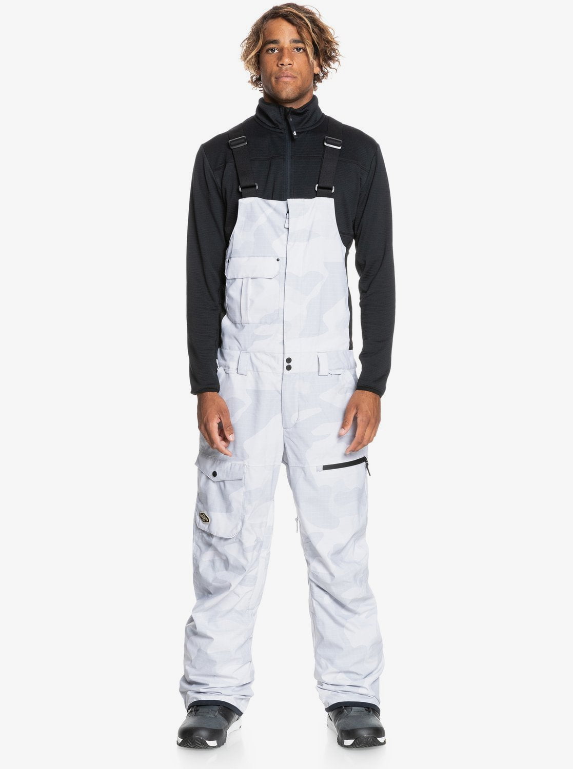 Quiksilver Mens Utility Technical Snow Bib Pants - Pale Khaki | SurfStitch