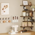 thumbnail image 6 of Fairy Corner Floating Shelves, Rustic Wood Corner Wall Shelves, Set of 5, 16.1x11.4 inches, Walnut, 6 of 7