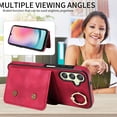 thumbnail image 6 of Case for Samsung Galaxy A24 4G LTE, PU Leather 3 Card Slots with Finger Ring Holder Shockproof Phone Case, 6 of 15