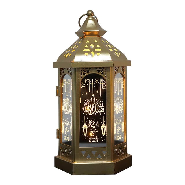 Wweixi Ramadan Festival Lantern Night Light Multi-pattern Lamp Hangable Vintage Style Lantern