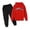 Red, variant on City Letter Printed Hoodie Set for Kids, Boys' 2-Piece Athletic Tracksuit with Los Angeles Graphic, Hooded Sweatshirt and Jogger Sweatpants