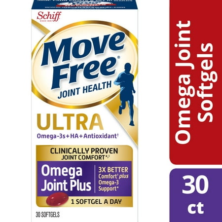 (2 pack) Move Free 353 mg, 30 ct Ultra Omega Joint Comfort + Krill Oil and Hyaluronic Acid Softgels (2 pack)