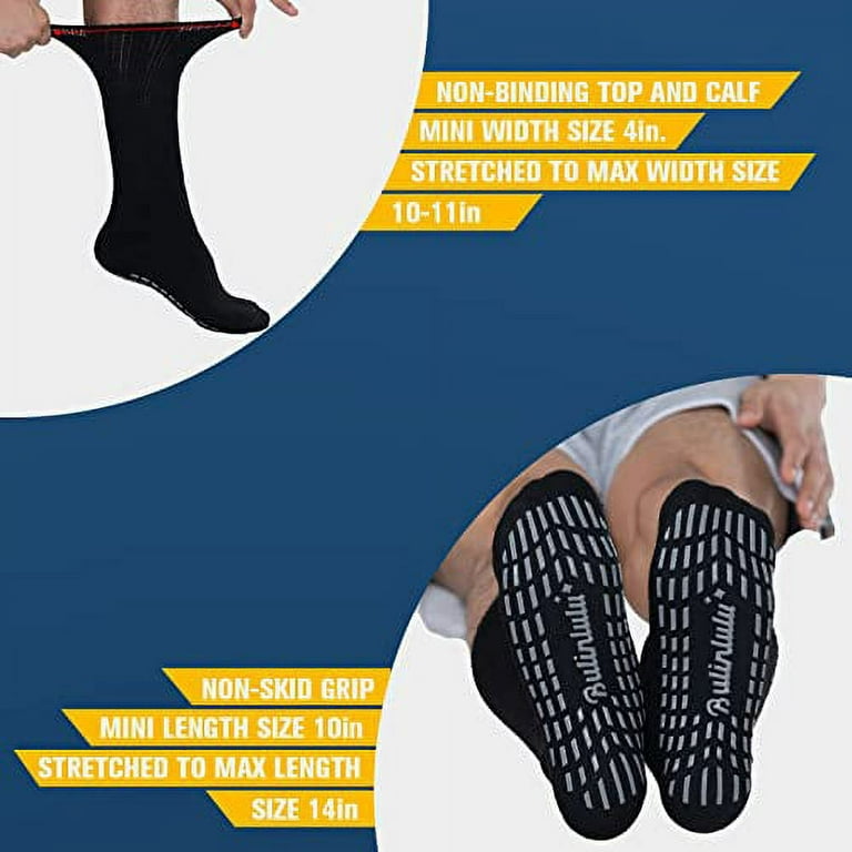 Bulinlulu Extra Wide Socks for Swollen Feet-4 Pairs Extra Wide Viasox  Diabetic Socks for Men,Extra Wide Hospital Bariatric Socks Non Slip  Diabetic