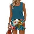 thumbnail image 2 of Tropical Two Piece Outfits for Women Lounge Short Sets Sleeveless Tank Square Neck Casual Summer Loungewear Shorts Sets, 2 of 5