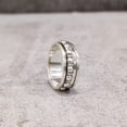 thumbnail image 4 of Beaded Silver Spinner Band, Meditation Ring, 925 Sterling Silver Ring, Spinning Ring, Two Tone Ring, Fidget Ring, Handmade Jewelry, Christmas Oxidized, Womans Band Ring, Anxiety Ring, Mans Band Gifts, 4 of 6