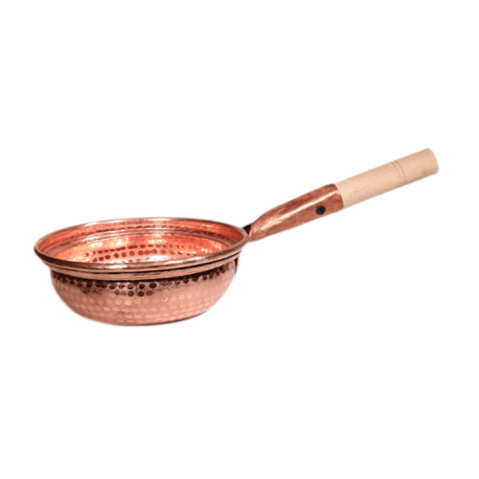 DOLITY Pot en Cuivre Pot de Cuisson Ergonomique Ustensile de Cuisine en Cuivre pour Restaurant Maison Camping Poignée 16cm