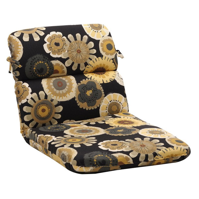 Pillow Perfect Outdoor/Indoor Zoe Citrus Round Corner Chair Cushion 40.5" x 21" 