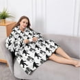 thumbnail image 5 of Oversized Wearable Blanket Hoodie,White Bigfoot and Tree Pattern Sherpa Blanket Hoodie with Super Pockets,Super Warm Fuzzy Pullover for Women & Men, 5 of 6