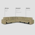 thumbnail image 4 of 144.5" Full Leather Reclining Sectional, 3 Power Recliners, Adjustable Headrest & Backrest,Spacious & Deep Seating, 4 of 8