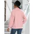 thumbnail image 3 of Solid Color Button Down Shearling Soft Teddy Jacket for Women, 3 of 3