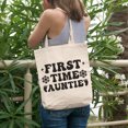 thumbnail image 2 of First Time Auntie, New Aunt, Baby Shower, Gender Reveal Party, 12oz Canvas Tote Bag, 2 of 2