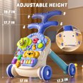 thumbnail image 2 of Wonderstone 3 in 1 Baby Walker Sit and Stand Push Learning Toys, Speed & Height Adjustable Musical Activity Center for 12 Month and up, Blue, 2 of 9