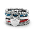 thumbnail image 2 of Heart & Bow Ribbon Ring with Diamond Accent in Sterling Silver, 2 of 4