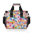 thumbnail image 7 of FORMRS Insulated Cooler Bag 24 Cans Capacity Soft Leakproof Lunch Box with Side Pockets, Purple Colorful Circles, 7 of 7