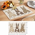 thumbnail image 6 of Polka Dot Bunny Placemats Set of 12 Love Heart Rabbits Vintage Place Mats Indoor Wipeable Table Mats Washable Cloth Dining Table Placemats for Kitchen Holiday Party Home Decor 13x19 Inch, 6 of 9