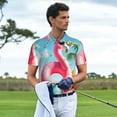 thumbnail image 3 of Fuzoiu Tropical Flamingo Pool Float Print Men's Polo Shirts Short Sleeve,Golf Shirts for Men,Mens Golf Shirt Moisture Wicking Quick-Dry-Large, 3 of 6