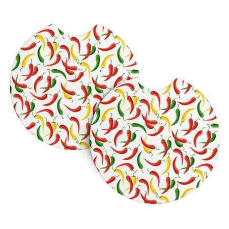 

2 Pack Car Cup Coaster - bell Pepper colorful Car Cup Holder Coaster Anti-Slip Car Coasters Car Interior Accessories Car Assecories for Women Men