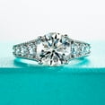 thumbnail image 2 of AnuClub Halo Moissanite Engagement Rings 3.8cttw(3ct Center Stone) D Color VVS1 925 Sterling Silver Vintage Anniversary Wedding Promise Ring for Women with Certificate, 2 of 5